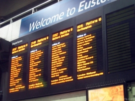Departure Board at Euston Train Station