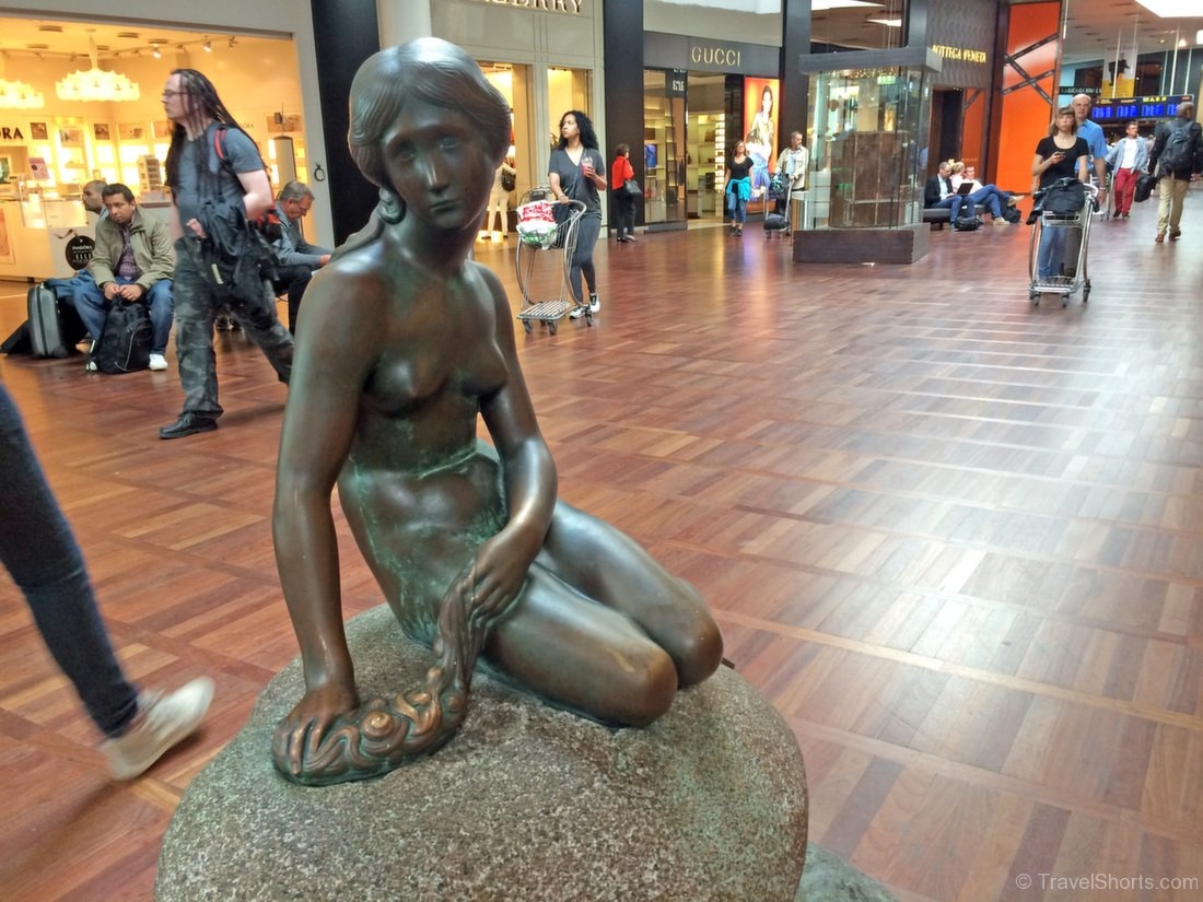 The Little Mermaid Statue at Copenhagen Airport