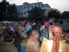 Dancing outside the hotel