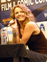Dina Meyer during Starship Troopers talk at London Film and Comic Con 2014 09