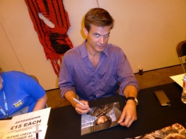 Casper Van Dien signing autograph at London Film and Comic Con 2014